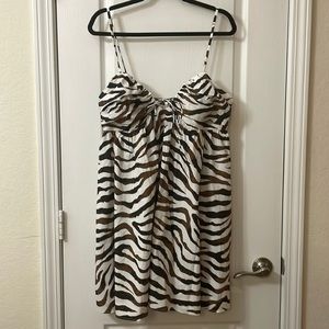 J. Crew NWT zebra print keyhole mini dress size 12
